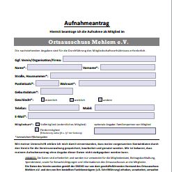 Mitgliedsaufnahmeantrag